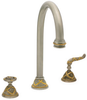 Reed & Ribbon Deck-Mount Gooseneck Tub Spout: N&ordm; 13004 Two-Valve Deck-Mount Tub Set with Knobs - 13004 - P. E. Guerin