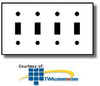 Leviton Commercial Grade Nylon Wallplates 4-Gang - 80712 - TelephoneStuff.com