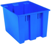 Akro-Mils 1.7 ft, 12.93 gal 85 lb Blue Industrial Grade Polymer Stackable Tote - 19 1/2 in Length - 15 1/2 in Width - 13 in Height - 35195 BLUE -- 35195 BLUE - Image