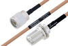 MIL-DTL-17 N Male to N Female Bulkhead Cable 48 Inch Length Using M17/128-RG400 Coax - PE3M0066-48 - Pasternack