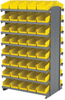 Akro-Mils 800 lb Yellow Gray Powder Coated Steel 16 ga Double Sided Fixed Rack - 36 3/4 in Overall Length - 80 Bins - Bins Included - APRD130Y - APRD130Y - R. S. Hughes Company, Inc.