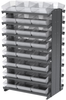 Akro-Mils 800 lb Clear Gray Powder Coated Steel 16 ga Double Sided Fixed Rack - 36 3/4 in Overall Length - 48 Bins - Bins Included - APRD112 CLEAR - APRD112 CLEAR - R. S. Hughes Company, Inc.