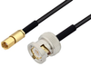 BNC Male to SSMC Plug Cable 48 Inch Length Using PE-SR405FLJ Coax - PE3C4450-48 - Pasternack