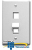 ICC Angled Bottom 2 Port Single Gang Faceplate - IC107AF2 - TelephoneStuff.com