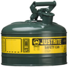 Justrite Green Steel 1 gal Safety Can - 11 in Height - 9 1/2 in Overall Diameter - 697841-13995 - 697841-13995 - R. S. Hughes Company, Inc.