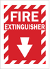 Brady Bradyglo B-555 Aluminum Red Fire Equipment Sign - 10 in Width x 14 in Height - TEXT: FIRE EXTINGUISHER - 43294 - 754476-43294 - R. S. Hughes Company, Inc.