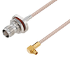 TNC Female Bulkhead to MMCX Plug Right Angle Cable 12 Inch Length Using RG316 Coax - PE3W04293-12 - Pasternack