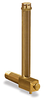 Vented Long Elbow Brass Liquid Level Gage with Bottom Drain, 5 21/32” Sight Opening, 5/8” Diameter Glass, 1/2” Male NPT Mounting Thread -- YB4445-6