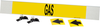 Brady B-681, B-883 Black on Yellow Polyester Strap-On Pipe Marker - 3 1/2 in Character Height - Printed Msg = GAS with Left Arrow - 5698-HPHV - 754476-59701 - R. S. Hughes Company, Inc.