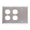 3-Gang 2 Decorative & 1 Blank Combination Wall Plates, Stainless Steel Standard Size Polished Finish - 67SBS - Suzhou Ele Mfg Co., Ltd.