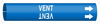 Brady Bradysnap-On B-915 White on Blue Plastic Snap-On Pipe Marker - 3/4 in Character Height - Printed Msg = VENT with Right Arrow - 4149-B -- 754476-48735