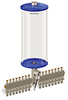 Blue Color Key, Clear View Multiple Feed Electro Lubricator, 1 gal Acrylic Reservoir, 16 Feeds, 1/4” OD Tube Outlets, 120V/60Hz - B5162-128AB1612061BW - Oil-Rite Corp.