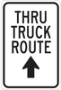 Brady B-555 Aluminum Rectangle White Stop Signs, Traffic Control Signs & Banners Sign - 12 in Width x 18 in Height - TEXT: THRU TRUCK ROUTE - 124476 - 754473-80750 - R. S. Hughes Company, Inc.