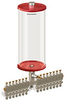Red Color Key, Clear View Multiple Feed Manual Lubricator, 1 gal Acrylic Reservoir, 15 Feeds, 1/4” OD Tube Outlets - B5163-128AB151RW - Oil-Rite Corp.