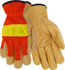 Red Steer 1600 Orange/Yellow Large Grain Pigskin Leather Driver's Gloves - Keystone Thumb - Uncoated - 046065-16003 - 046065-16003 - R. S. Hughes Company, Inc.