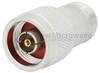 N Female (Jack) to RP N Male (Plug) Adapter, Nickel Plated Brass Body, High Temp - SM5816 - Fairview Microwave Inc.