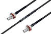 MIL-DTL-17 SMA Female Bulkhead to SMA Female Bulkhead Cable 18 Inch Length Using M17/119-RG174 Coax - PE3M0110-18 - Pasternack