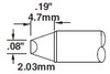 Metcal Smartheat Soldering Cartridge STTC-014 - Bevel Tip - 0.19 in Tip Length - 0.08 in Tip Width - STTC-014 - R. S. Hughes Company, Inc.