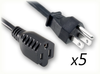 NEMA 5-15P to NEMA 5-15R x 5 HOME // Power Cords // Specialty Power Cords // Medusa Cords (5-Way + Splitter) - 0422.024 - Quail Electronics