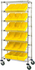 Cart W/euro Drawer, 7Shelves, 18Bin, Yel; No. Of Bins Quantum Storage - 44AC5766 - Newark, An Avnet Company