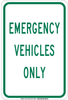 Brady B-555 Aluminum Rectangle White Parking Restriction, Permission & Information Sign - 12 in Width x 18 in Height - TEXT: EMERGENCY VEHICLES ONLY - 129579 - 754473-78649 - R. S. Hughes Company, Inc.