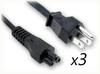 NEMA 5-15P to IEC-60320-C5 X 3 HOME // Power Cords // Specialty Power Cords // Hydra Cords (4-Way Splitter) - 0609.039 - Quail Electronics