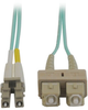 10Gb Duplex Multimode 50/125 OM3 LSZH Fiber Patch Cable (LC/SC) - Aqua, 10M (33-ft.) -- N816-10M - Image
