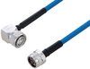 Plenum 4.3-10 Male Right Angle to N Male Low PIM Cable 12 Inch Length Using SPP-250-LLPL Coax Using Times Microwave Parts - PE3C6222-12 - Pasternack
