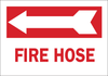 Brady B-120 Fiberglass Reinforced Polyester Rectangle White Fire Equipment Sign - 14 in Width x 10 in Height - TEXT: FIRE HOSE - 73481 -- 754476-73481 - Image