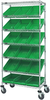 Cart W/ Bin, 7Shelves, 18Bins, Grn; No. Of Bins Quantum Storage - 44AC5751 - Newark, An Avnet Company