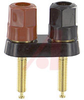 Binding Post, Double; Larger Stud Nut; 30 A; 1000 V; Gold Plated Brass; Hex - 70121048 - Allied Electronics, Inc.
