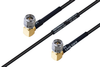 MIL-DTL-17 SMA Male Right Angle to SMA Male Right Angle Cable 16 Inch Length Using M17/119-RG174 Coax - PE3M0108-16 - Pasternack