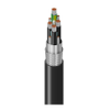 VFD 300% Gnd, 3C+G #4 Str TC, XLPE Ins+PVC Gnd, OS+TC Brd w/4-#10 TC Drains, Blk PVC Jkt, 600/1000V TC-ER 90C Dry/Wet 1000V Flexible Motor Supply Cable WTTC - 29506 - Belden Inc.