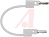 Patch Cord, Stack-Up Banana Plug Each End, 24 Inch, White - 70198431 - Allied Electronics, Inc.