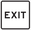 Brady B-959 Aluminum Square White Exit Sign - 18 in Width x 18 in Height - TEXT: EXIT - 115474 - 754473-18483 - R. S. Hughes Company, Inc.