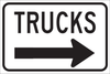 Brady B-302 Polyester Rectangle White Stop Signs, Traffic Control Signs & Banners Sign - 18 in Width x 12 in Height - Laminated - TEXT: TRUCKS - 124472 - 754473-80723 - R. S. Hughes Company, Inc.