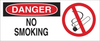 Brady B-120 Fiberglass Reinforced Polyester Rectangle White Smoking Not Permitted Sign - 17 in Width x 7 in Height - TEXT: DANGER NO SMOKING - 95269 - 754476-95269 - R. S. Hughes Company, Inc.