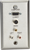 AV Stainless Wallplate w/ (1) VGA F/F (1) S-video F/F (3) RCA F/F - WP803 - Black Box