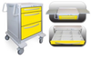 3 Drawer Short Lightweight Aluminum Isolation Cart -- USGKA-399-YEL - Image