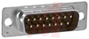 connector,d-sub,standard plug w/ground indents,solder cup,15 pin cont,tin plated - 70172228 - Allied Electronics, Inc.