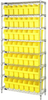 Open Wire Shelving, 8Shelves, 49Bin, Yel; Shelving Unit Type Quantum Storage - 44AC8522 - Newark, An Avnet Company