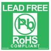 SCS White on Green RoHS Label - 1.75 in Width - 1.75 in Height - Printed Text = LEAD FREE RoHS COMPLAINT - 15984 - 051111-15984 - R. S. Hughes Company, Inc.