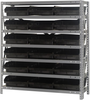 Open Shelving, 7Shelves, 18Bins, Black; Shelving Unit Type Quantum Storage - 44AC8921 - Newark, An Avnet Company
