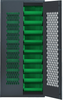 Bin Cabinet, Wire Mesh, 18Bins, Green; No. Of Bins Quantum Storage - 44AC5633 - Newark, An Avnet Company
