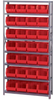 Open Shelving, 7Shelves, 24Bins, Red; Shelving Unit Type Quantum Storage - 44AC6696 - Newark, An Avnet Company