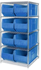 Open Wire Shelving, 5Shelves, 8Bin, Blue; Shelving Unit Type Quantum Storage - 44AC8178 - Newark, An Avnet Company