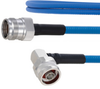 Plenum Low PIM 4.3-10 Female to RA N Male Cable SPP-250-LLPL Coax in 12 Inch Using Times Microwave Parts and RoHS - FMCA1911-12 - Fairview Microwave Inc.
