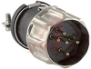 connector,mini hex,male plug w/lock sleeve&hood w/cable clamp,solder,5 pin cont - 70144734 - Allied Electronics, Inc.