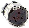 connector,mini hex,female plug w/locksleeve&hood w/cable clamp,solder,5 socket - 70144740 - Allied Electronics, Inc.