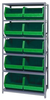 Open Shelving, 6Shelves, 10Bins, Green; Shelving Unit Type Quantum Storage - 44AC6724 - Newark, An Avnet Company